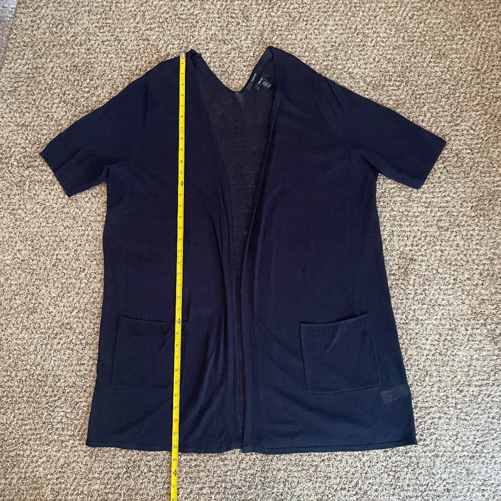 Size 1X Tahari 100% linen dark navy cardigan - Picture 3 of 8